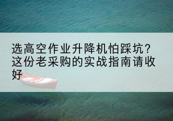 河西区高空作业升降机厂家推荐-选高空作业升降机怕踩坑？这份老采购的实战指南请收好