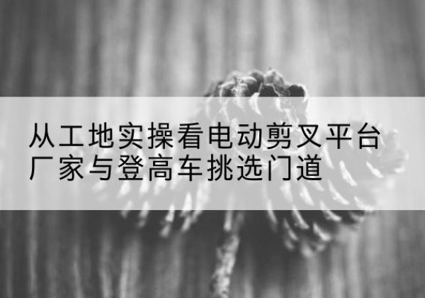 河西区电动剪叉升降平台厂家-从工地实操看电动剪叉平台厂家与登高车挑选门道